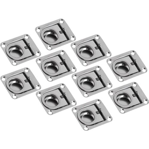 10x Marine Boat Deck Hatch Flush Ring Pull - Stainless Steel 43x 36mm