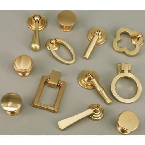 1x European Luxury Gold Drawer Knobs Bedside Cabinet Wardrobe Door Cupboard Drawer Zinc Alloy Door pull Handle