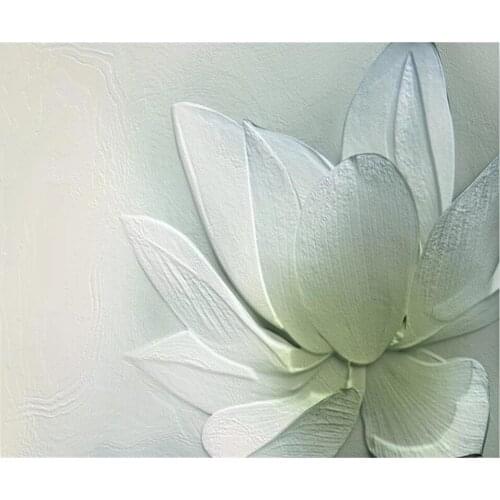 Wellyu Customized large-scale 3D mural modern fresh lifelike lotus mural TV living room background wall wallpaper