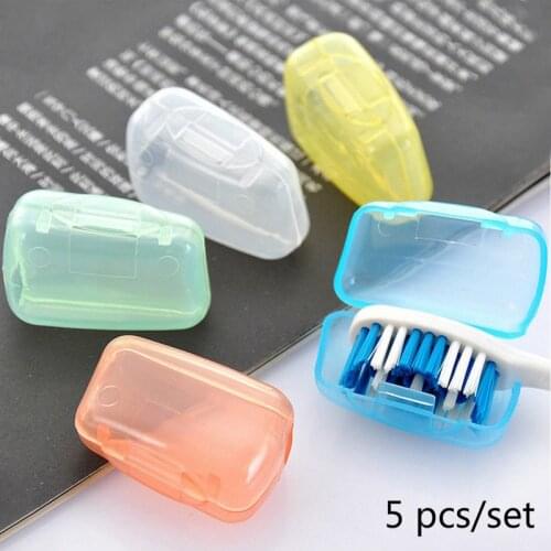 4/5 Pcs/set Storage Boxes Portable Toothbrushes Head Cover Holder Travel Hiking Camping Brush Cap Case Storage Boxes for Home