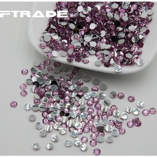 5000pcs 5mm SS20 Light Pink Rhinestone Flatback Acrylic Stones Round Strass Crystal Non Hotfix for Clothes Jewelry Crafts