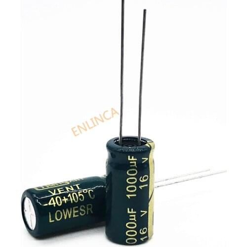 500pcs/lot 16V 1000UF 8*16 aluminum electrolytic capacitor 1000uf 16v 20