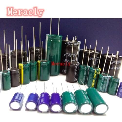 10V 16V 25V 35V 50V 63V 100V 400V 450V 100 220 330 1500 2200 33 47 6800UF High Frequency Low Resistance Aluminium Capacitor 20