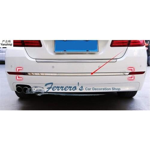 Free shipping 3pcs/lot for 2011-2013 BMW new 5 series F10 F18 Stainless Steel rear tail trunk Protection decoration sequins