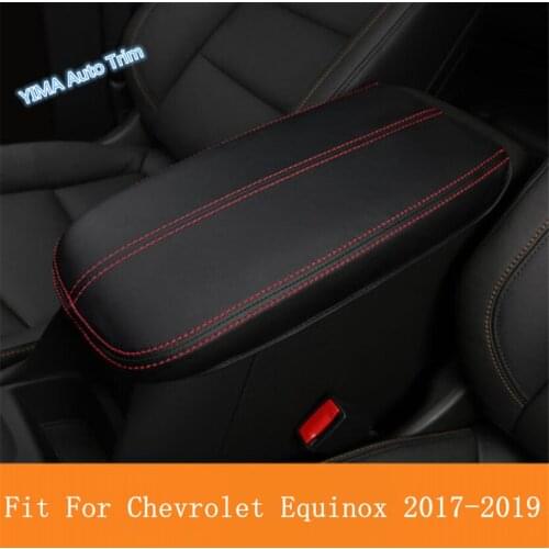 Lapetus Styling Armrest Pad Covers Middle Seat Armrest Protection Mat Cover Kit PU Leather For Chevrolet Equinox 2017 - 2021