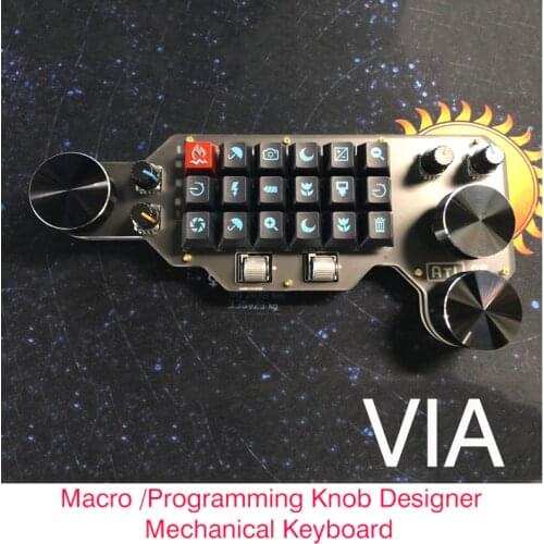 DB007 New Designer VIA Programming Keypad Macro function RGB Light 18+9 Keys Knob Mechanical Keyboard for Photoshop PR