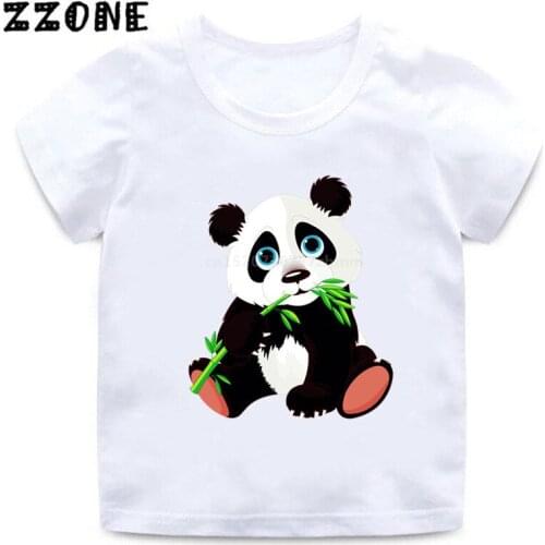 Kids Summer T shirt Funny Kawaii Panda Cute Cartoon Print Baby Boys T-Shirt Children Short Sleeve Tees Girls Clothes,HKP5390