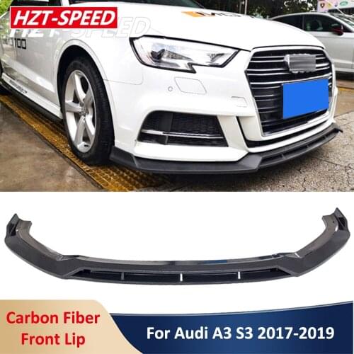 Carbon Fiber or PP Material A3 Front Lip Bumper Diffuser Splitter Protector For Audi A3 S3 S-Line 2017-2019 Car Styling