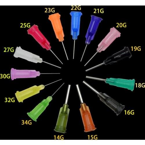 Dispensing Tips Liquid Dispenser Syringe Needles Tips 16GA,18GA,21GA,22GA,23GA,24GA,25GA Gauge for Tips Glue Dispensing
