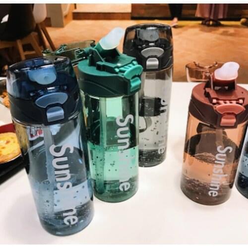 550ml/430ml Creative Sports Water Bottle Portable Leak-proof Plastic Bottle for Water Childrens Straw No BPA Outdoor Mugs