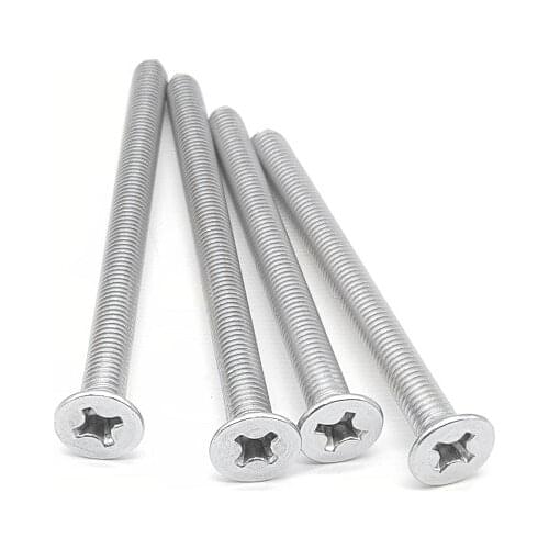Cross recessed countersunk head Lengthened screws M2 M5 M6 M8 GB819 304 stainless steel flat head Lengthened machine screws