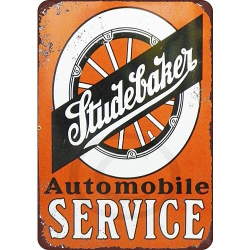 Metal Tin Sign (Studebaker Automobile Service) Premium Indoor and Outdoor Home Cafe Rectangular Wall Decoration Poster Plaque
