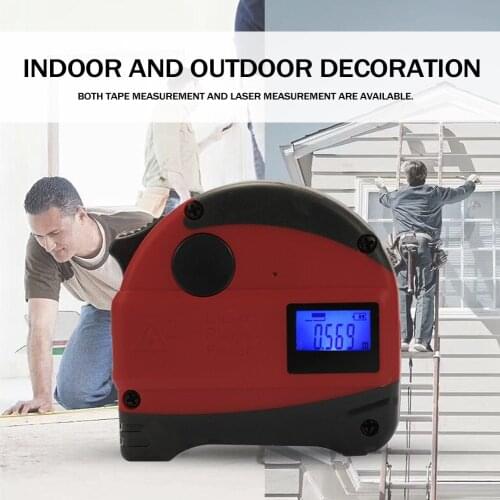 Multifunctional Rechargeable Digital Display Measuring Instrument Infrared Laser Distance Meter Antifall Steel Tape Measure Tool