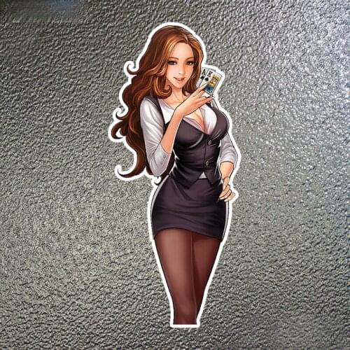 Fashion Sexy Girl Colorful Car Sticker Funny Car Stickers Styling Removable Decal Sunscreen Waterproof PVC 7.4cmx17cm