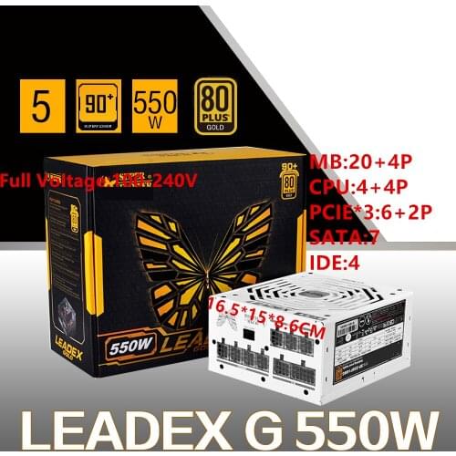 New PSU For Super Flower Brand Full Modular RTX2070 Game Mute Power Supply Rated 550W Peak 650W Power Supply LEADEX G 550W