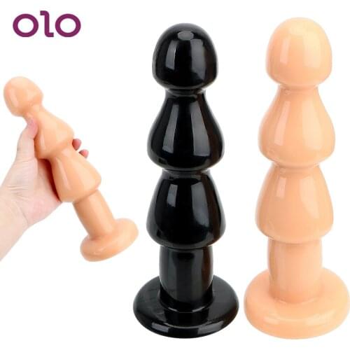 OLO Anal Stimulation Soft Anus Bead Flexible Anal Plug Huge Size Silicone Big Dildo Prostate Massager Butt Plug