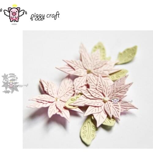 Piggy Craft metal cutting dies cut die mold Christmas flower leaves Scrapbook paper craft knife mould blade punch stencils dies