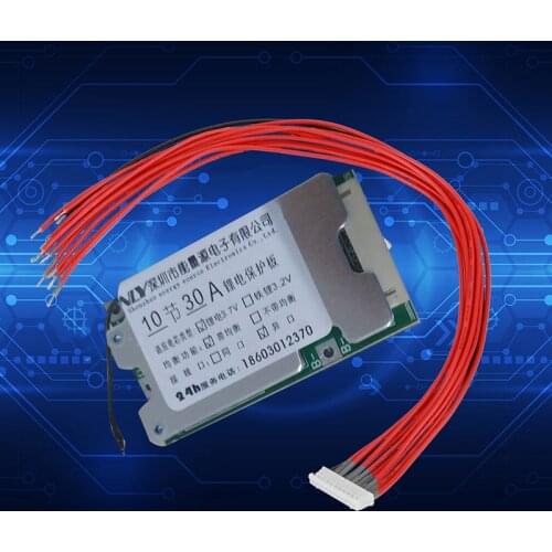 Battery Protection Board 10S 36V 30A Li-ion 18650 Battery BMS Protect Board with Balance Function for Inverter Electric Car