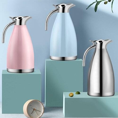 1.5L/2L Portable Insulation Kettle 304 Stainless Steel Large Capacity Household Thermal Coffee Tea Insulation Pot Heat Kettle