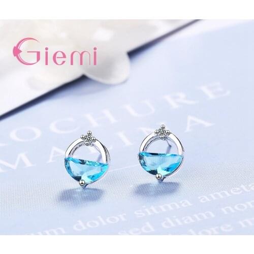 925 Sterling Silver Stud Earring Good Quality Concise Design Fashion Jewelry For Women Girls Anniversary Engagement Gift