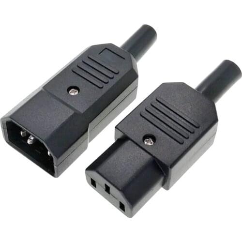 IEC C14 Male Plug, C13 Female Receptacle Rewireable PDU PSU Connector AC100~250V 10A