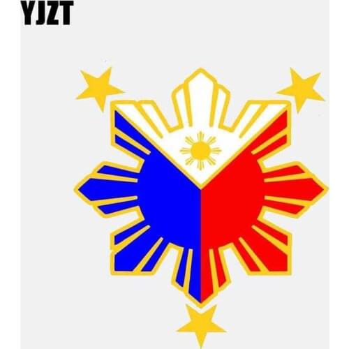 YJZT 12.8CM*14CM Car Styling Philippines Flag Nautical Star Car Sticker Accessories 6-2622
