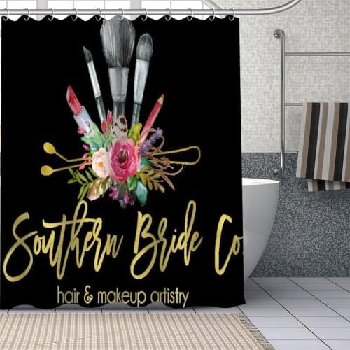 Make Up Shower Curtains Waterproof Fabric Bathroom Decoration Supply Washable Shower Curtain With Bath And Shower
