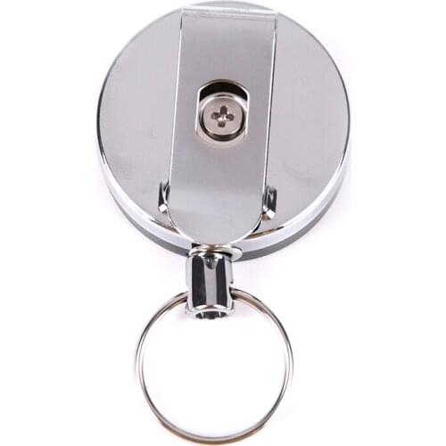1pc Portable Outdoor Safety Key Chain Classic Retractable Belt Clip Rope Keyring Fashion Jewelry Accessories