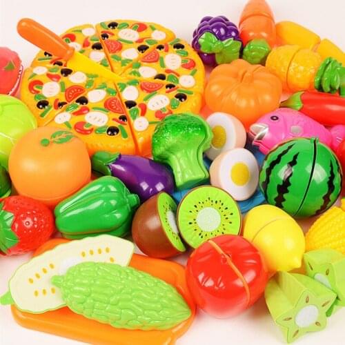 10pcs/set New Cutting Fruit Vegetable Toys Pretend Play Kitchen Toys Miniature Safety Food Sets Educational Classic Toy for kids