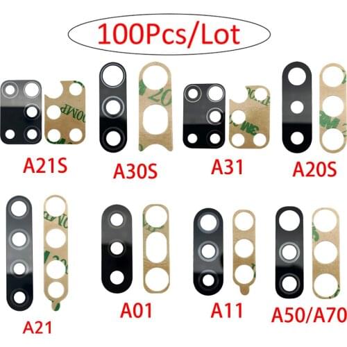 100 Pcs Camera Glass Lens For Samsung A02S A31 A51 A71 A30S A50S A70S A21S A11 A20 A30 A50 A40 A70 A01 Camera Lens Replacement