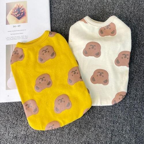 2021 Fashion Pet Clothes Beautiful Bear Decoration Pattern Nice-looking Easy-wearing Elastic Teddy Dog Vest For Outdoor And Home