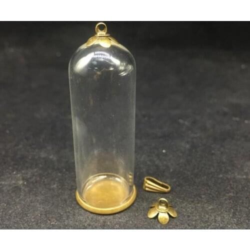 50pcs/lot hot DIY Handmade Beauty and the Beast crystal Glass Necklace Transparent wishing glass globes jars jewelry Gift 50x18m