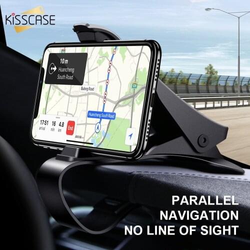 KISSCASE Dashboard Car Phone Holder Easy Clip Mount Stand Car Phone Holder GPS Display Bracket Classic Black Car Holder Support