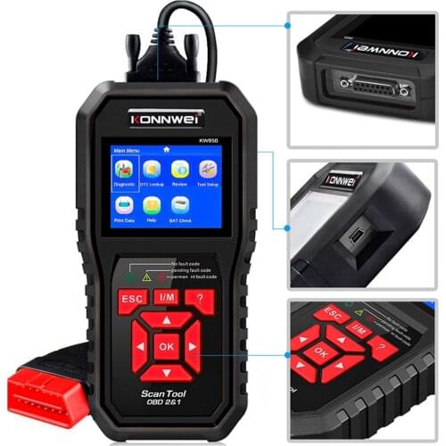 KW850 OBD2 Auto Car Diagnostic Scanner Tool Check Engine Car Scanner Black