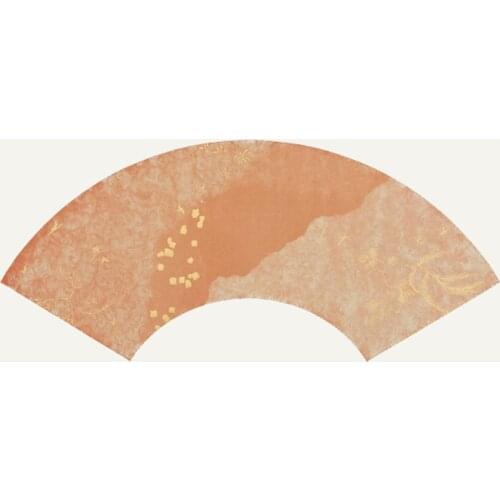 Fan Shaped Batik Xuan Paper 10sheets Retro Golden Foils Xuan Paper Chinese Brush Pen Calligraphy Competition Special Rice Paper