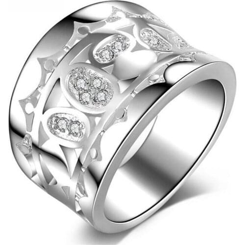 Quick sell through the explosive gift personality fashion exaggerated European and American style round zircon ring jewelry # 73