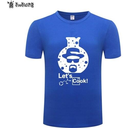 Breaking Bad Lets Cook Walter White Crystal Men T Shirt Fans T Shirts Men Cotton Short Sleeve Tshirt Streetwear Tee Shirt Homme