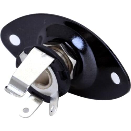 Black Oval Output Guitar Plate Socket For Electric Guitars Replacement