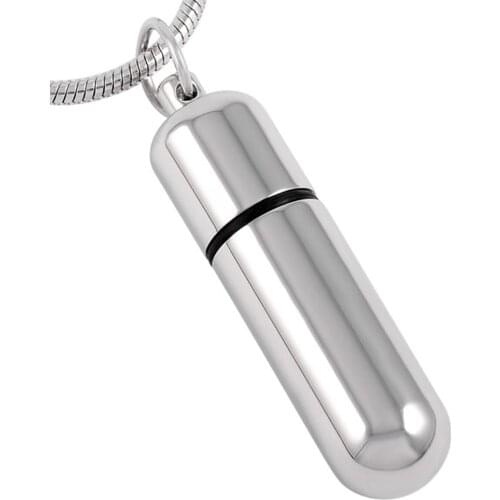 CMJ8075 Polished Pill Case Little Ash Lockets Memorial Necklace cremation pendants Memorial Jewelry