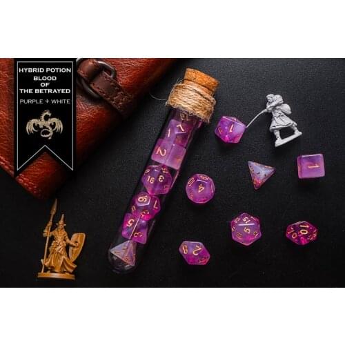 Fantasy Potion Bottle Resin Dice Plastic Running Group Dice COC Running Group DND Dice TRPG Astrological Dice-Mixed potion