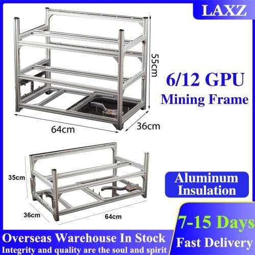 Minier Case Open Air Mining Rig Frame Stackable Holder Dual Power Ports Graphics Card Insulation for 6/8/12GPU ETH Ethereum case