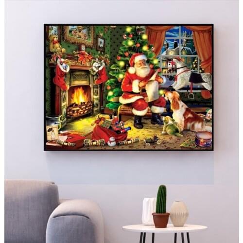 Picture DIY digital painting by digital painting Christmas birthday unique gift "Santas Gift" handmade painting