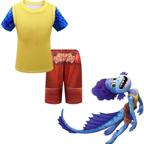 2021 Girls Boys Summer Clothing Set movie Luca Kids Sports T shirt+Pants 2-piece set Baby Clothing Comfortable outfits Pyjamas