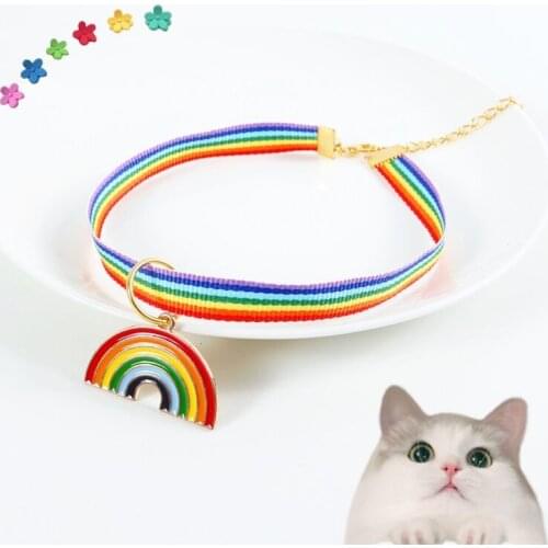Pet Cat Colorful Pendant And Adjusting Collar Cat Dog Rabbit Bell Accessories Collar Pet Supplies Accessorie