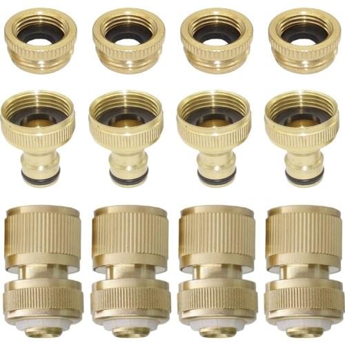 Brass 1/2" 3/4“ 1" Thread Quick Connector Garden Irrigation Faucet Adapter Joints 1/2" Hose Water Gun Washing Machine Fittings