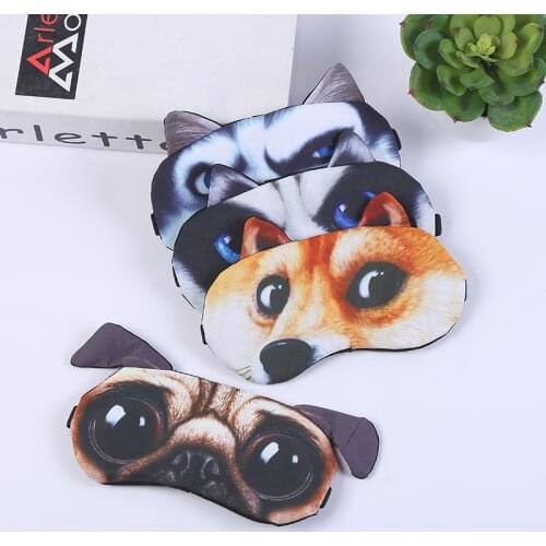 Sleeping Cute Cat Dog Sleep Mask 3D Eye Cover Night Dream Mask Eye Blindfold Sort Bandage Goggles For Women Men Nap Relax Health