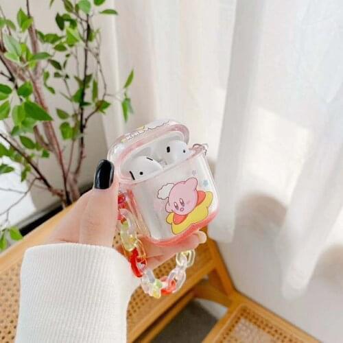 Cute Cartoon Case for Airpods 12 Bracelets Lanyard Chain Strap Liquid Quicksand Wireless Earphone Cover Chaging Box