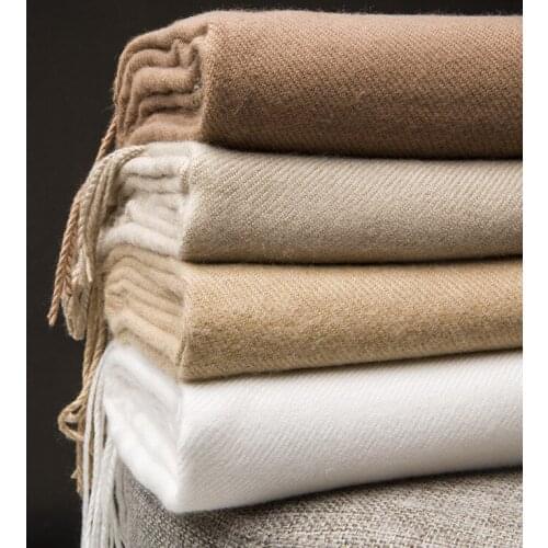 Fashion Winter Cashmere Thicker Long Scarf Female With Tassel Bandana Women Men Solid Shawl Wraps Foulard Tippet Pashmina