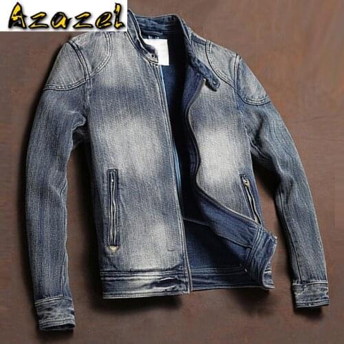 Outerwear Coat Mens Denim Jacket and Coats Vintage Biker Streetwear European Style Autos Mans Jean Jackets Plus Size XXXL A755