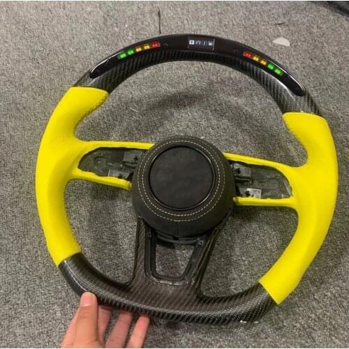 Real Carbon Fiber With Led Racing Steering Wheel For Audi A3 A4 A5 2017-2020